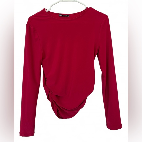 Zara Tops - Elegant Magenta Long Sleeve Top